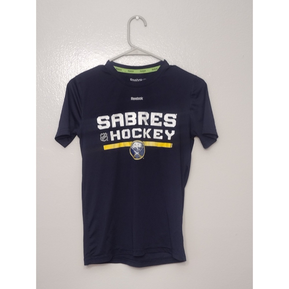 Reebok Sabres Hockey Youth Shirt M 10/12 Logo NHL Center Ice Collection